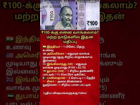 ₹100 Around the World | What Can You Buy in Different Countries? | Tamil Facts #motivation #shorts