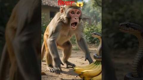​”अरे अम्मा हो! बंदर और नकली साँप की मजेदार कॉमेडी 😂 | Desi Monkey Comedy”#shorts #comedy #funny