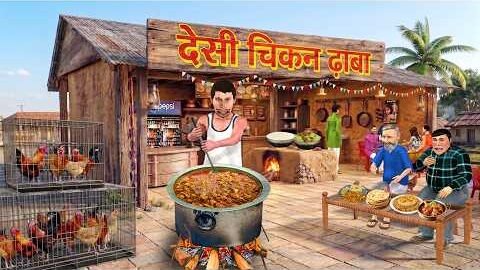 Desi Murgi Dhaba Wala Chicken Cooking Tasty Street Food Hindi Kahani Moral Story Funny Comedy Video
