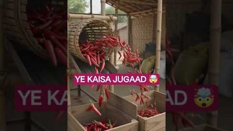 🌶️ Mirchi Ko Hawa Mein Uda Kar Sorting! 😱 | Desi Jugaad Wind Tunnel Factory #Shorts
