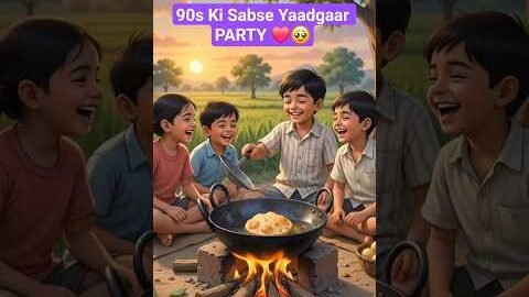 90s Me Bachchon Ki Desi Party 🍲 | Ye Yaadein Aaj Bhi Dil Ko Chhoo Jaati Hain| #shorts