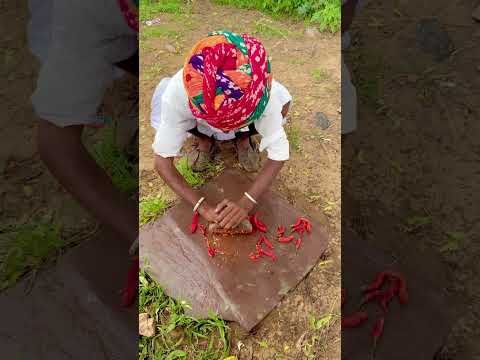 देसी लाल मिर्च री चटनी 🥰 #desi #rajasthan #viral #village #food