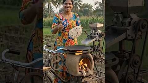 🚲🔥 Desi Cycle Roti Making Machine | Amazing Jugaad Innovation #Shorts