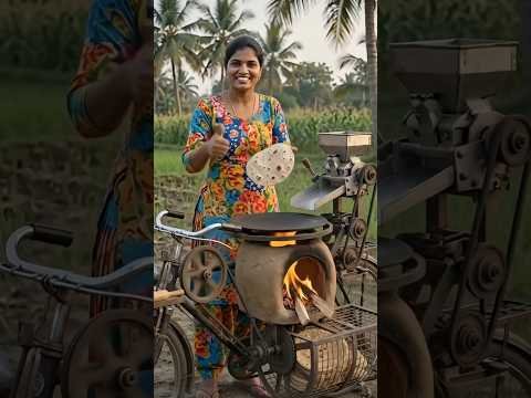 🚲🔥 Desi Cycle Roti Making Machine | Amazing Jugaad Innovation #Shorts