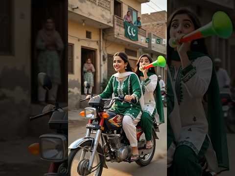 🇵🇰Pakistani Girls Celebrating 14 August 💚 On Roads | #mhacommunity #14august
