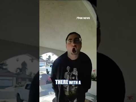 CRAZED suspect tries to BREAK DOWN homeowner’s door #shorts #us #news #viral #breakin