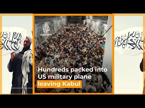 Viral image shows hundreds packed into US military aircraft leaving Kabul | AJ #shorts
