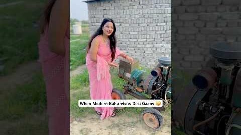 When modern bahu visits desi gaanv 🤪 #shorts #ytshorts #yogitabachani #funny