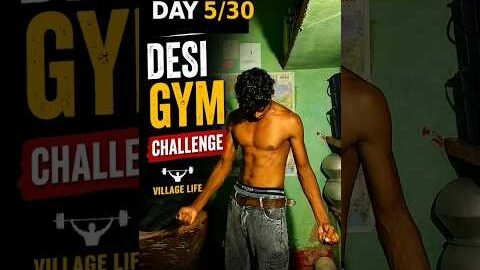 Day 5/30 Desi gym challenge💪🔥 || village Life 😱 #desi #fitness #homeworkout #shorts