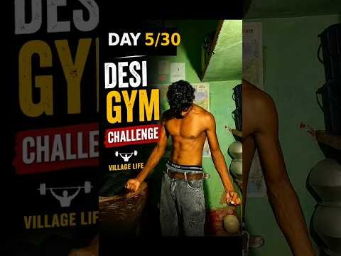 Day 5/30 Desi gym challenge💪🔥 || village Life 😱 #desi #fitness #homeworkout #shorts