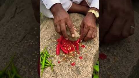 जंगल की चटनी और रोटी 😍 #food #khana #desi #gaon #trending #shorts #viral #ytshorts #views #rajasthan