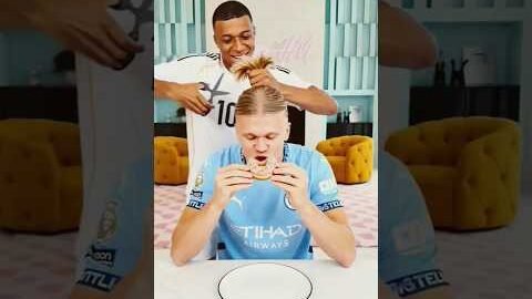 Haaland was annoyed by his long hair, but Mbappe came up with the ultimate fix#mbappe#haaland#funny