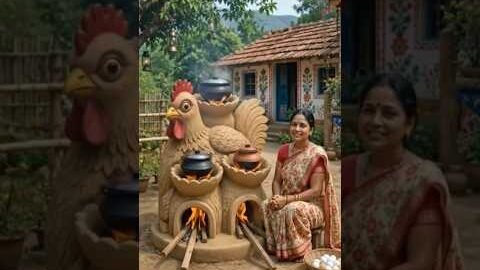 “मुर्गी वाला चूल्हा 😍🔥#shorts #village #villagelife #desi #indianvillage