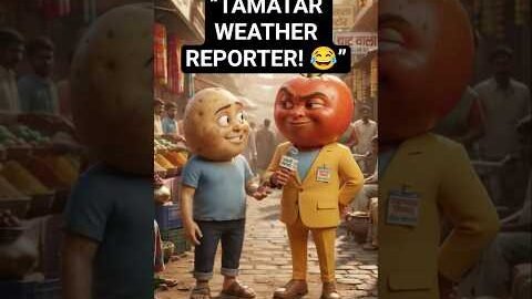 🍅 Tamatar Bana Weather Reporter 😂 | Funny Vegetable Comedy | Desi Comedy #shorts