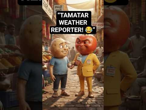 🍅 Tamatar Bana Weather Reporter 😂 | Funny Vegetable Comedy | Desi Comedy #shorts