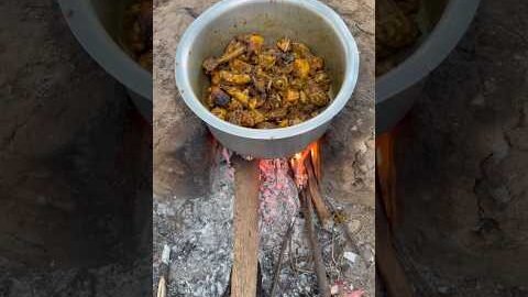 Chulha per desi chicken fry 🔥😍🌾#youtubeshorts #shorts #viralshorts #chicken #fry #desi
