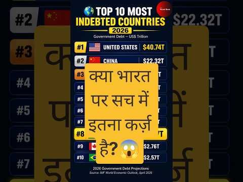 Top 10 most indented countries in world 🌎 | India’s debt rank revealed 🇮🇳 #shortsfeed #shorts #facts