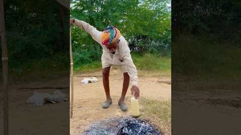 काका की चाय बनाने की स्टाइल😍 #desi #villagelife #rajasthani #short