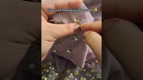 this is most viral ✨ with golden Sitara #shorts #india #embroidery #easy #blink #gold #usa #art #uk