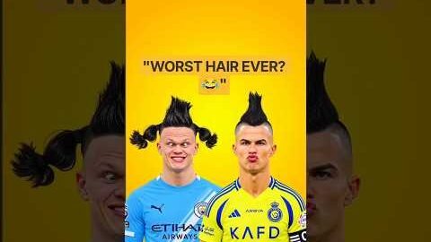 Bald Ronaldo & Haaland Funny Hair Filter | Which Wig Is Worst? 😂 #shorts