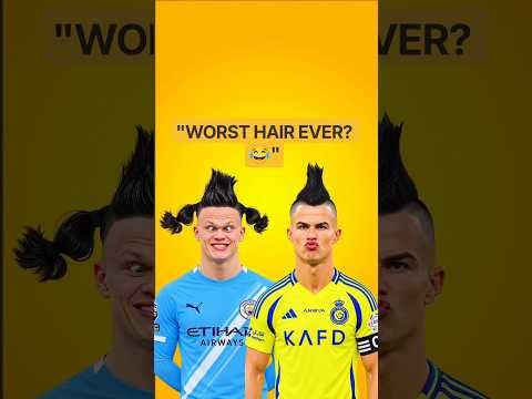 Bald Ronaldo & Haaland Funny Hair Filter | Which Wig Is Worst? 😂 #shorts