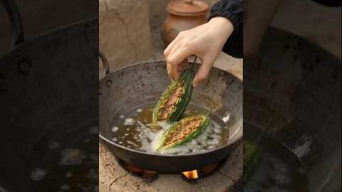 Bismillah keema karele #bismillah #islamicshorts #villagelife #gaon #cooking #villagefood #desi