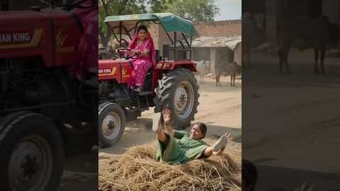 Desi Bahu Ne Chalaya Tractor! 🚜😂 | Funny Village Comedy #shorts