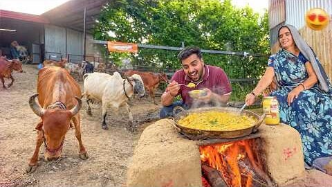 Gaayo Ke Sath Daal Baati & Bhutte Ka Khees 😋🐄 | Desi Style | Gayatri Ki Masti 😂