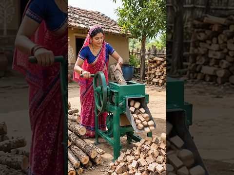 🔥 गाँव की देसी मशीन से लकड़ी के छोटे टुकड़े! 😱 | Desi Jugaad Machine #viral #short #trending✨