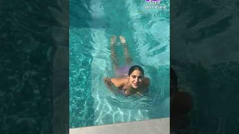 #saraalikhan ❤️ shares her swimming pool time video #shortsvideo #viral