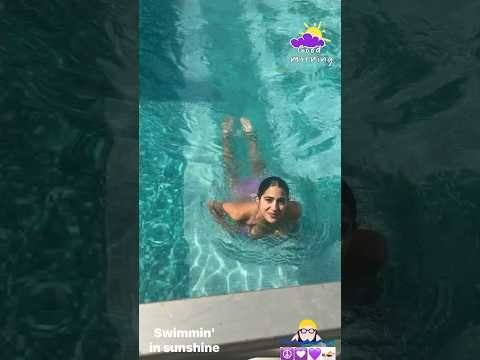 #saraalikhan ❤️ shares her swimming pool time video  #shortsvideo #viral