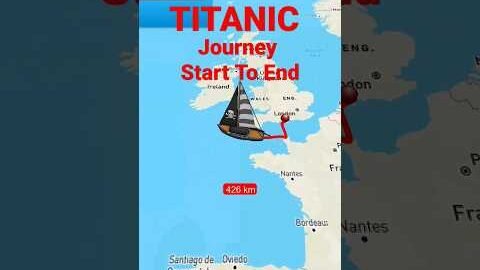 1912 Titanic Sank Route 😐😐 #shorts #viral #youtubeshorts #titanic