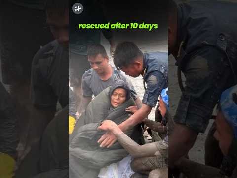 nepal flood rescue: woman found alive after being trapped for 10 days #shorts