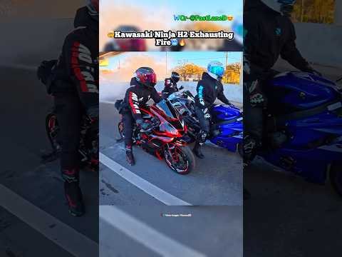 Kawasaki ninja h2 exhausting fire🥶🔥#shorts #ytshorts
