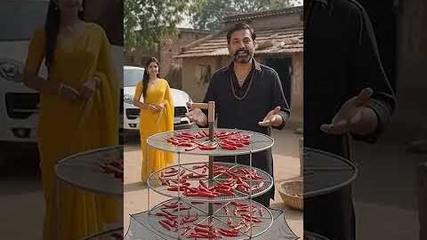 टूटे छाते से मिर्च सुखाने का देसी जुगाड़ 🌶️😱 | Desi Jugaad #Shorts