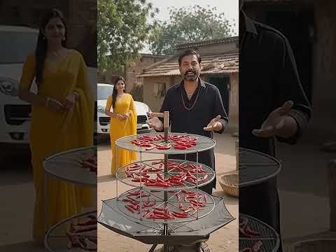 टूटे छाते से मिर्च सुखाने का देसी जुगाड़ 🌶️😱 | Desi Jugaad #Shorts