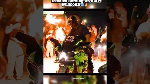 Exhaust burning on bmw m1000rr🥶🔥#shorts #ytshorts