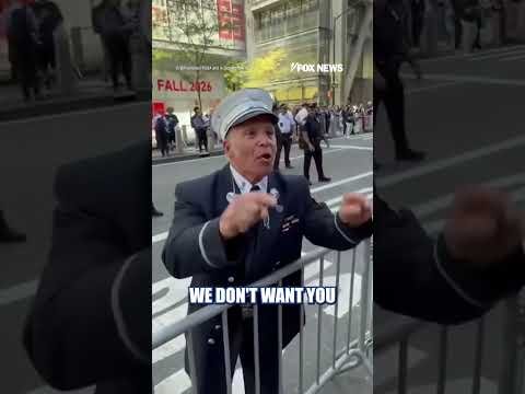 Firefighter unloads on pro-Palestinian protesters near 9/11 Memorial #shorts