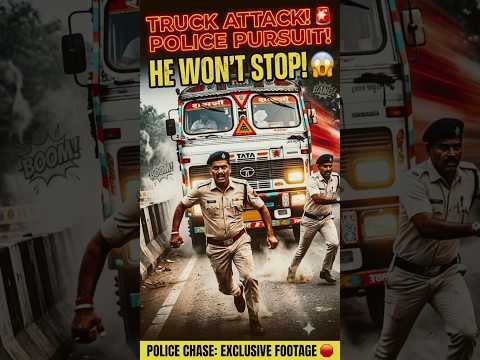 TRUCK DRIVER BREAKS POLICE BARRICADES! 😱🚨 Tragic Accident Sparks High-Speed Chase in India #shorts