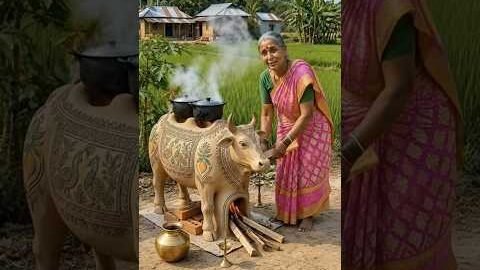 🐄 Amazing Cow-Shaped Clay Stove Made by Hand | Desi Village Jugaad 🔥🐄