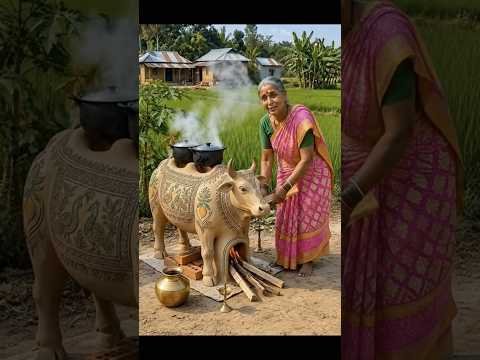 🐄 Amazing Cow-Shaped Clay Stove Made by Hand | Desi Village Jugaad 🔥🐄