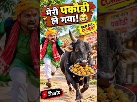 Bull मेरी पकौड़ी ले गया 😂 | Desi Bull Comedy #shorts