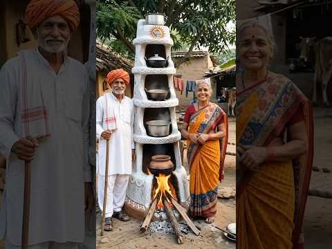 🔥Desi Stove with animal Design 🥰Grandma Unique Village Cooking Jugaad #DesiJugaad #VillageCooking