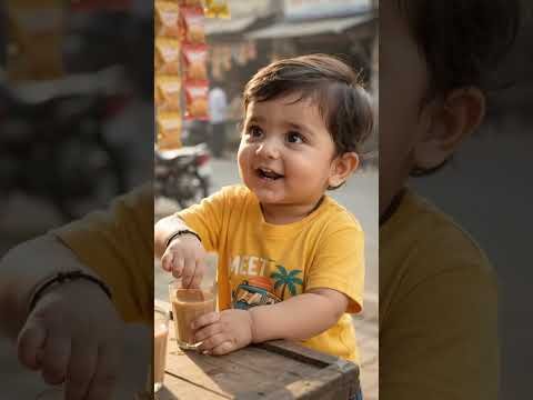 चाय और बिस्कुट का दीवाना बच्चा🤣 #funny Desi Comedy Chai Stall Comedy Cute Baby Comedy YouTube Shorts