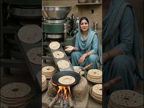 एक साथ हजारों रोटी बनाने वाली देसी मशीन बना दी! 😱 | Desi Jugaad Roti Making Machine #trendingreels