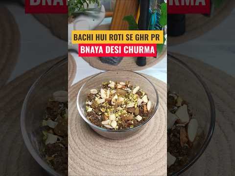 Bachi Hui Roti Se Bana Haryanvi Desi Churma 😍 | Desi Ghee Wala Gaon Style Churma #foodshorts #shorts