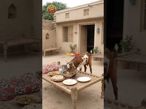 Desi Village Comedy: Goat Eats Saag, Makki ki Roti, and Butter!