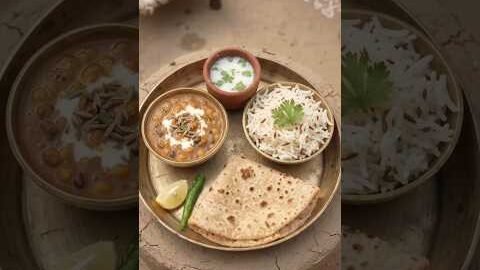 perfect desi khana dal makhani, rice mattha & butter roti🤤😋#miniaturecooking#trending #shorts#fyp#ai
