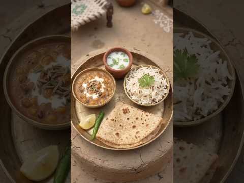 perfect desi khana dal makhani, rice mattha & butter roti🤤😋#miniaturecooking#trending #shorts#fyp#ai