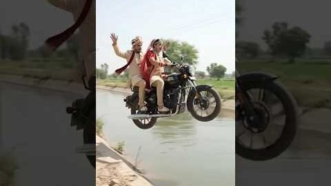Haryanvi Bride Riding Bullet 😍 | Desi Dulhan Swag 🔥 #Trending#shorts #explore